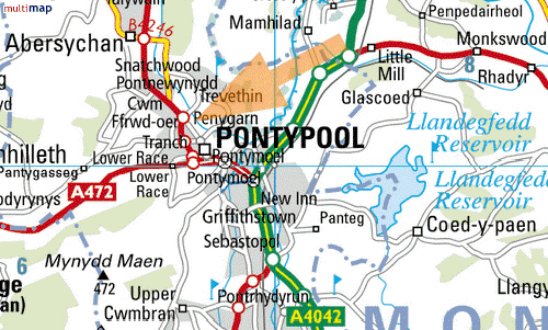 Pontypool Map